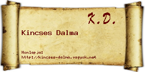 Kincses Dalma névjegykártya
